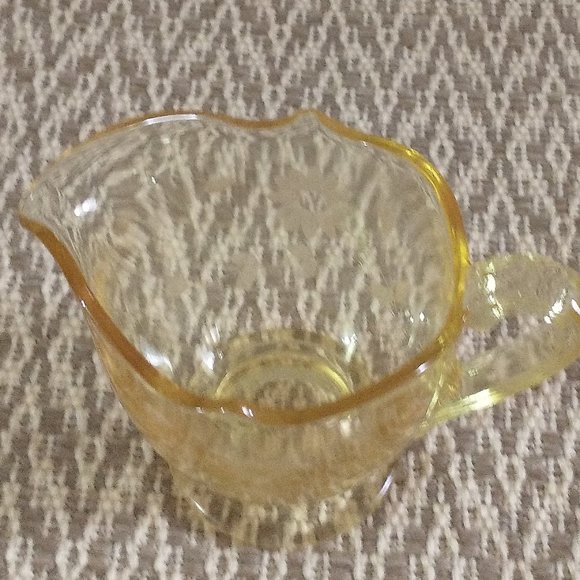 Lancaster Glass Yellow Jubilee Creamer - Picture 6 of 7